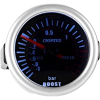 Blanco 52mm Luz Universal 12V LED de humo Len -1~0 ~ 2 bar Turbo Boost Gauge Medidor de coches